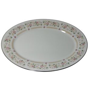 Rosemont Pattern Oxford Platter Division of Lenox Platinum Trim Floral 13.5 In‎